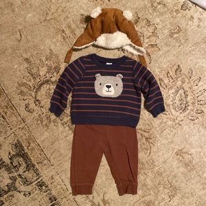 Baby Boy 9M Winter Bear Outfit